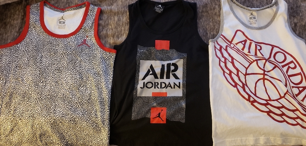 3 Air Jordan tanks size small (8-10 yrs old)